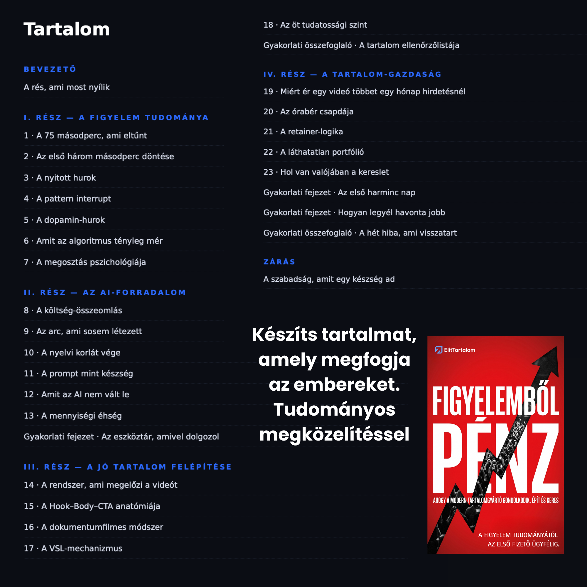Teljes "Figyelemből pénz" Videóanyag, pdf
